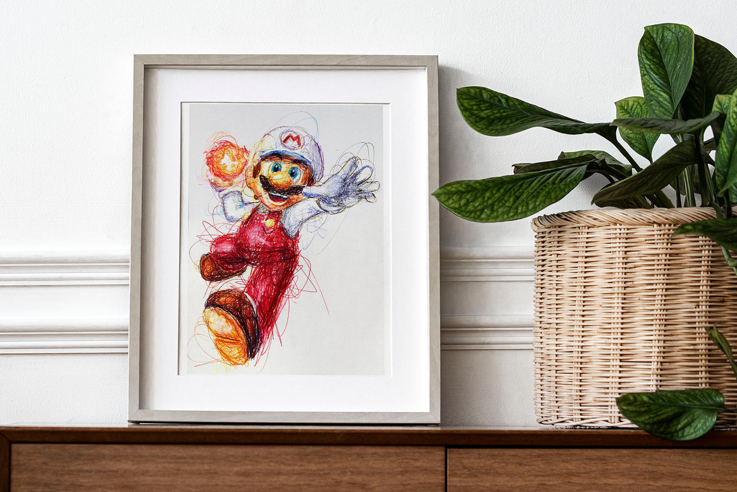 Fire Flower Mario Ballpoint Pen Print