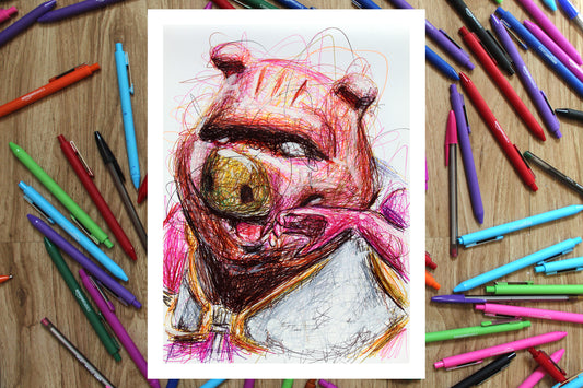 Pigman Dengar Ballpoint Pen Print