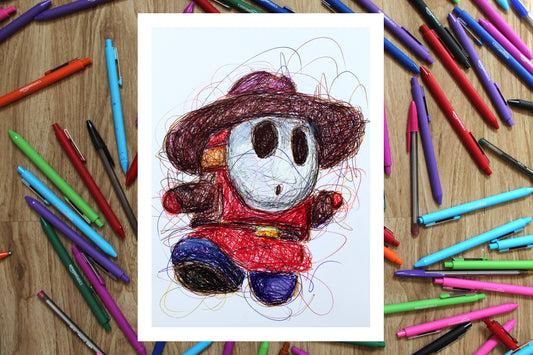 Cowboy Shy Guy Ballpoint Pen Print