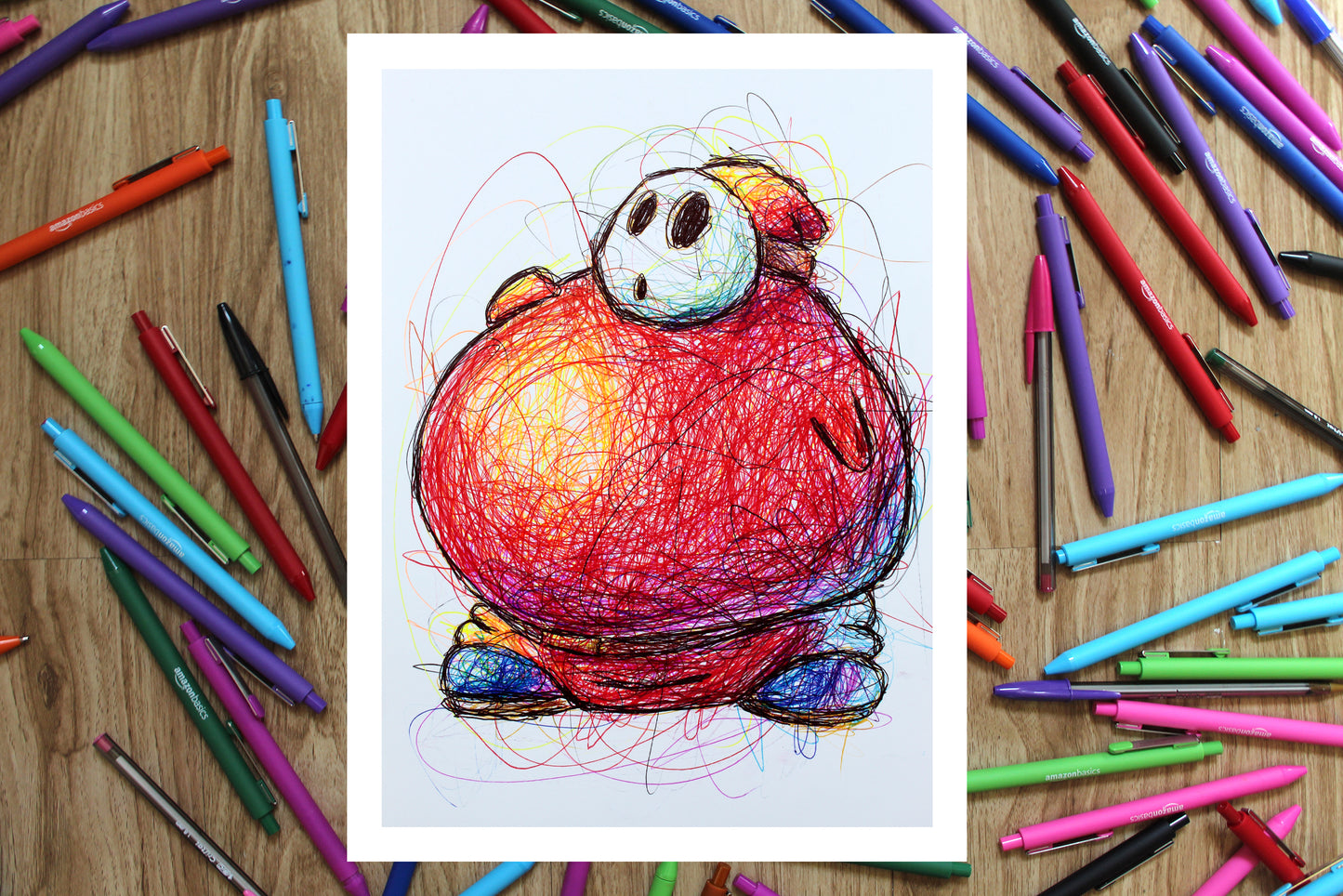 Fat Shy Guy Ballpoint Pen Print