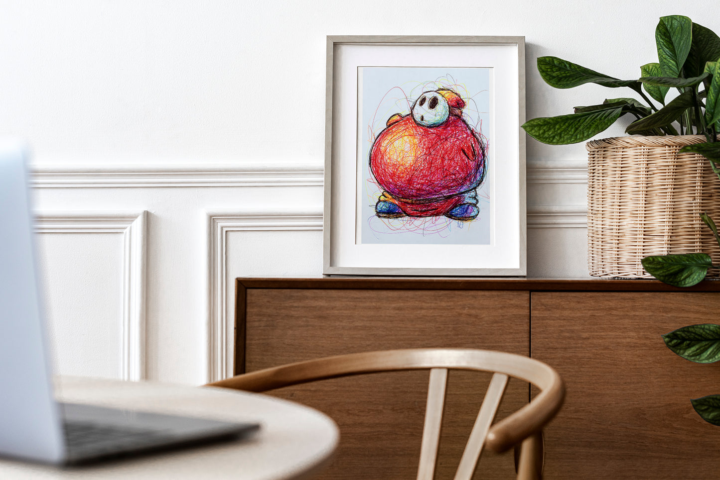 Fat Shy Guy Ballpoint Pen Print