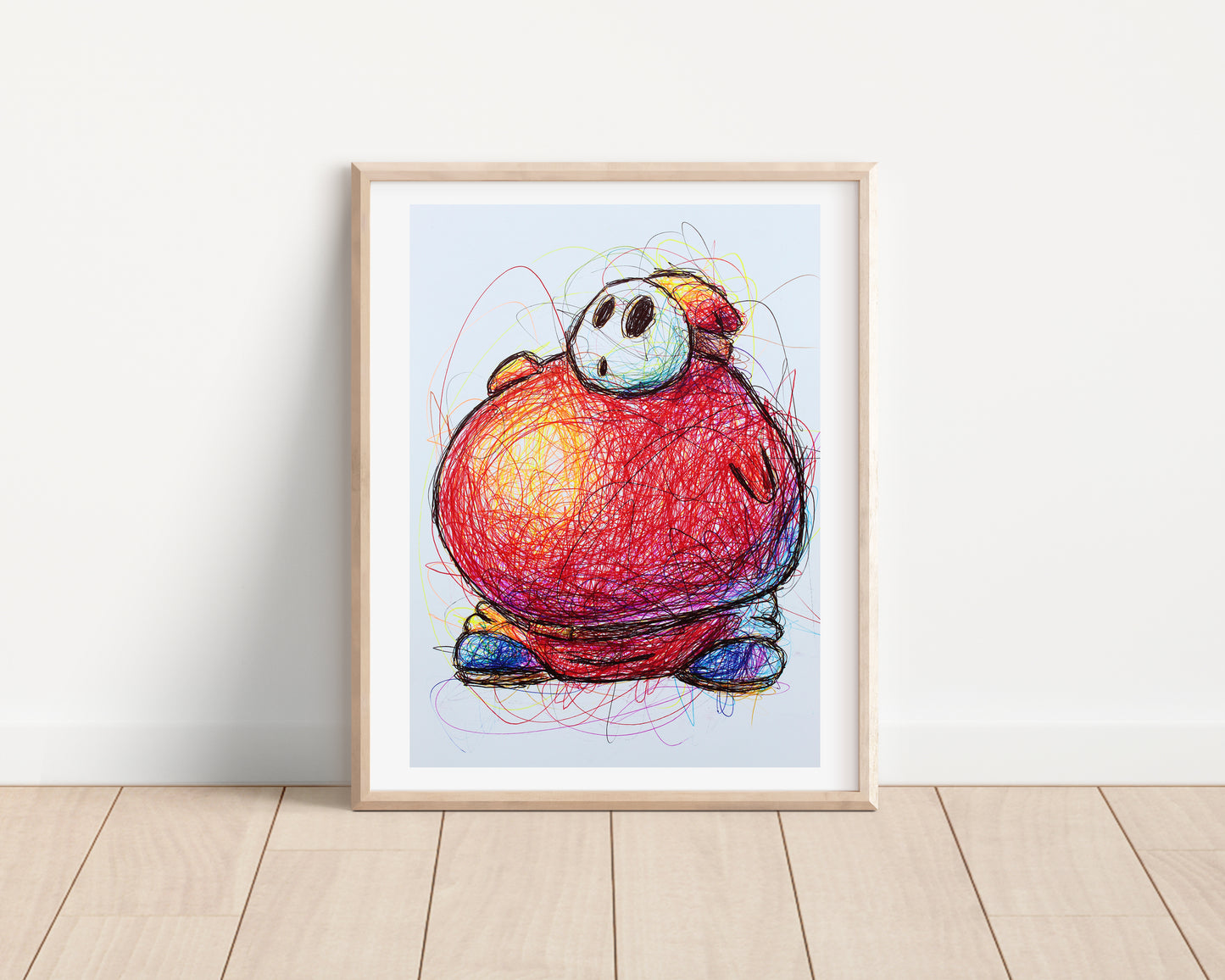 Fat Shy Guy Ballpoint Pen Print