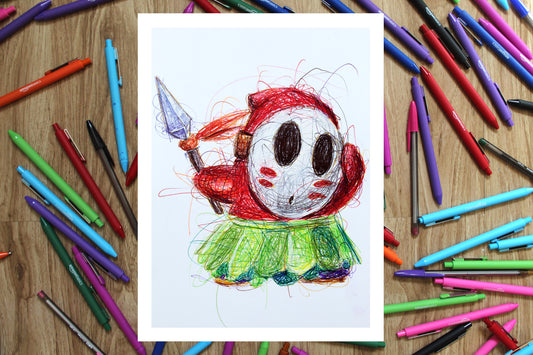 Shy Guy Tiki Ballpoint Pen Print