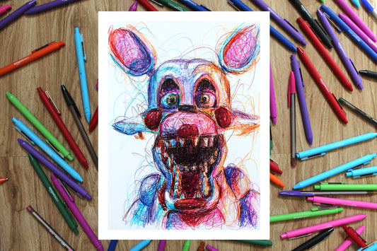 Toy Foxy Ballpoint Pen Art Print