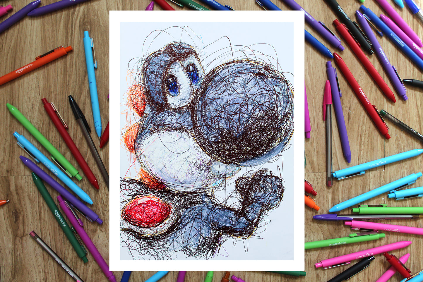 Black Yoshi Ballpoint Pen Print