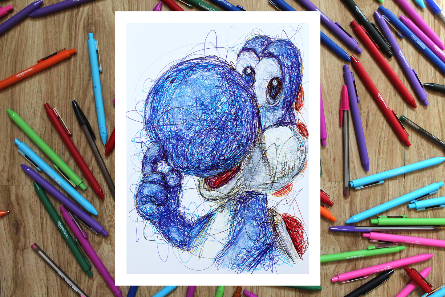 Blue Yoshi Ballpoint Pen Print