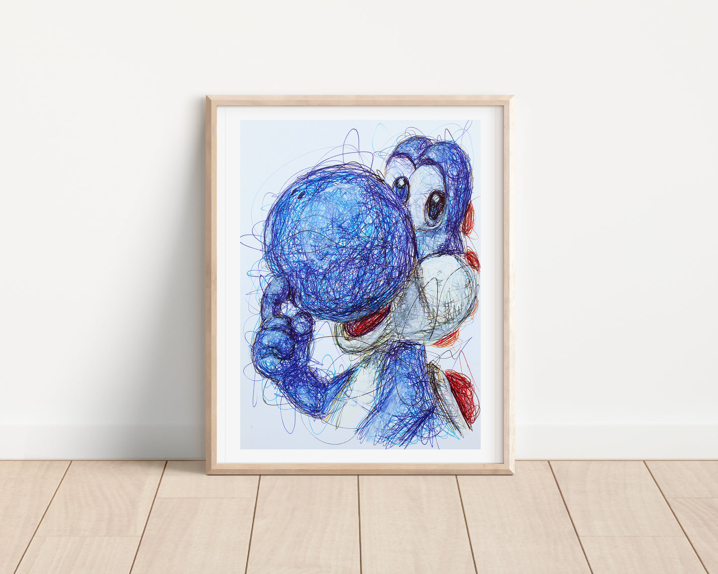 Blue Yoshi Ballpoint Pen Print