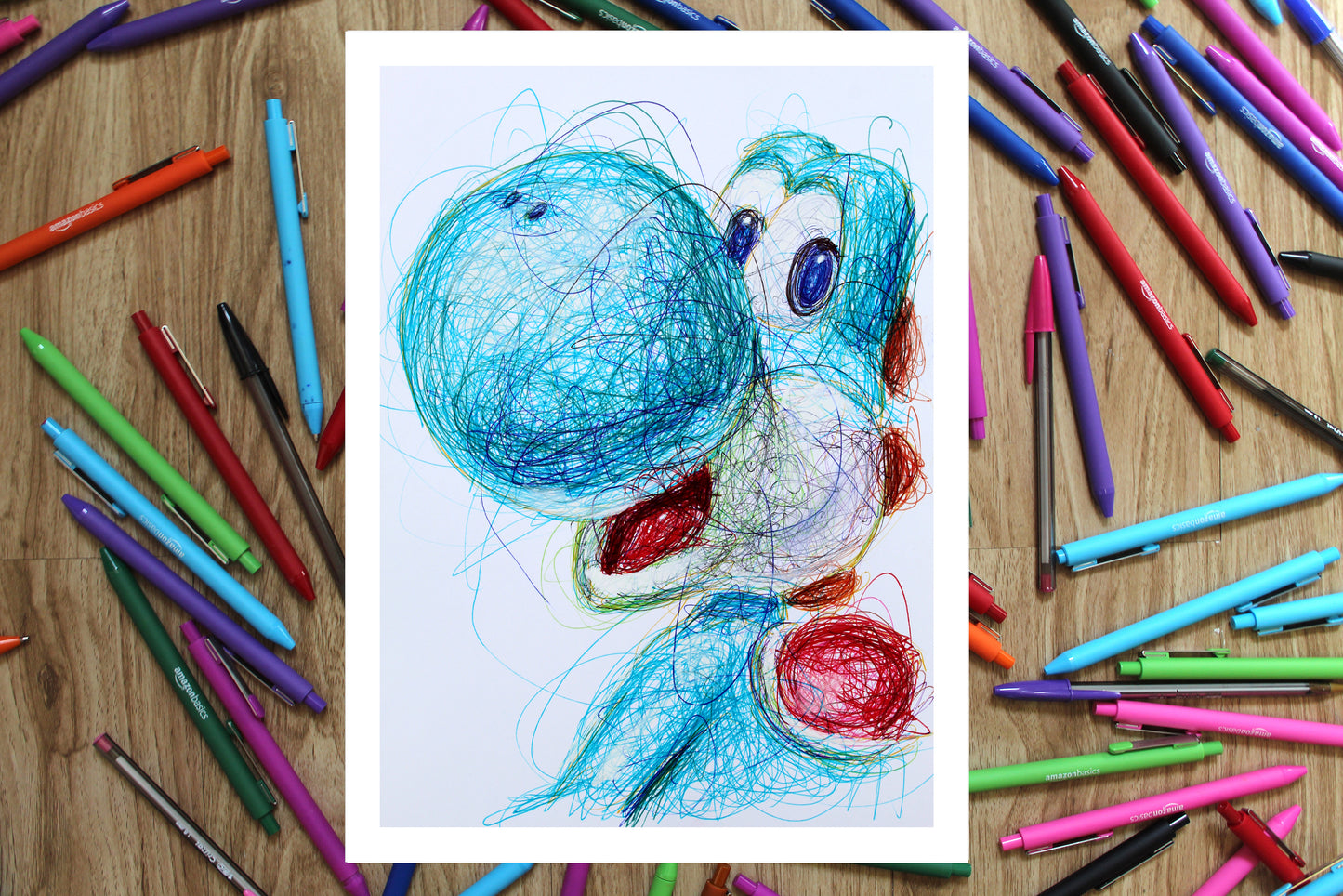 Light Blue Yoshi Ballpoint Pen Print