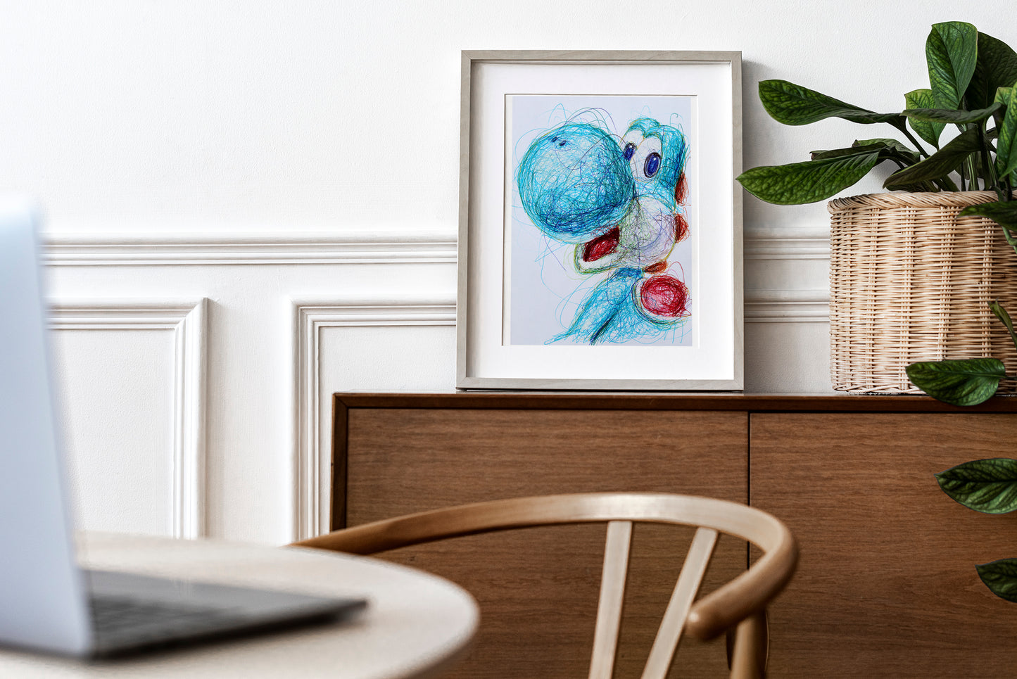 Light Blue Yoshi Ballpoint Pen Print