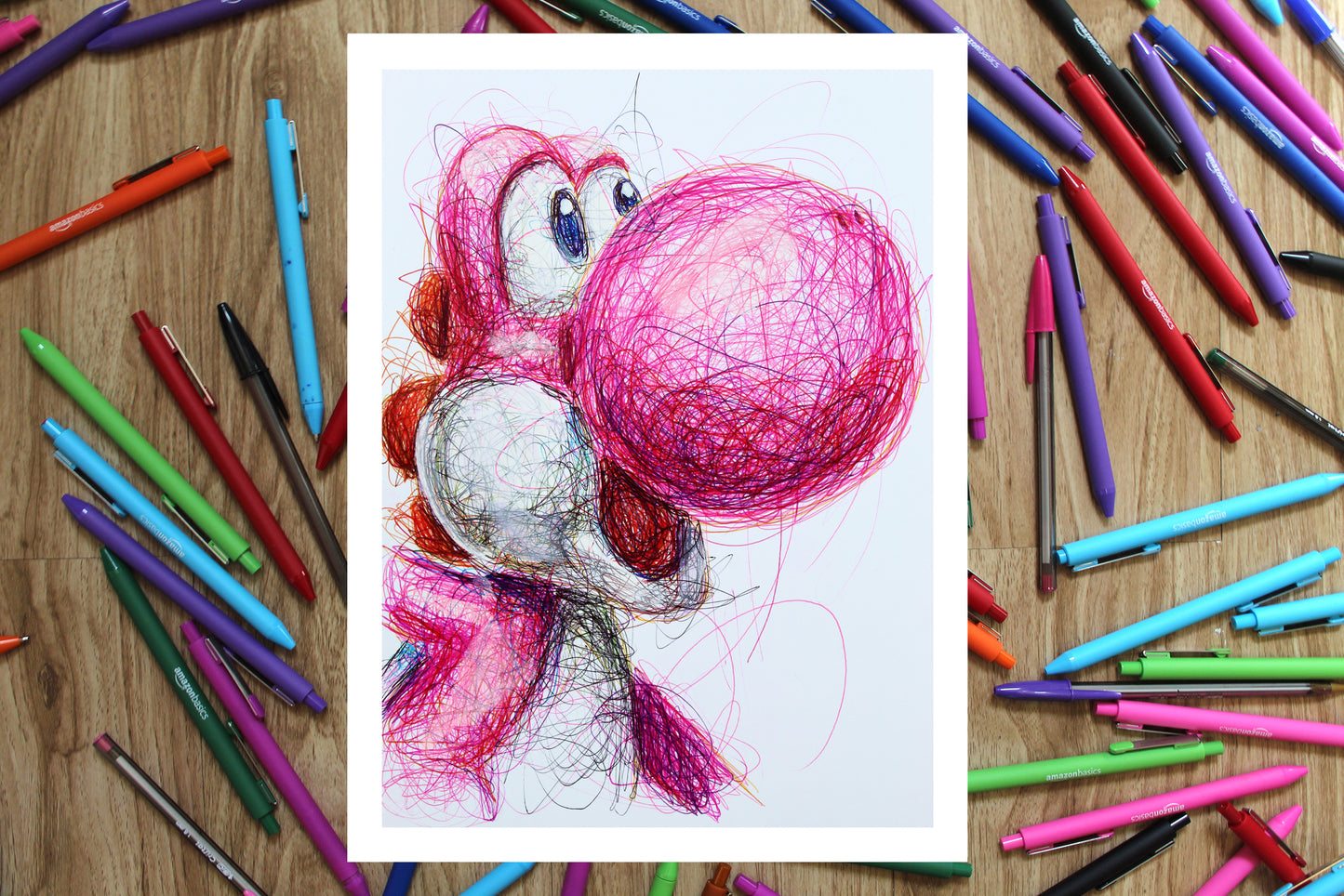 Magenta Yoshi Ballpoint Pen Print