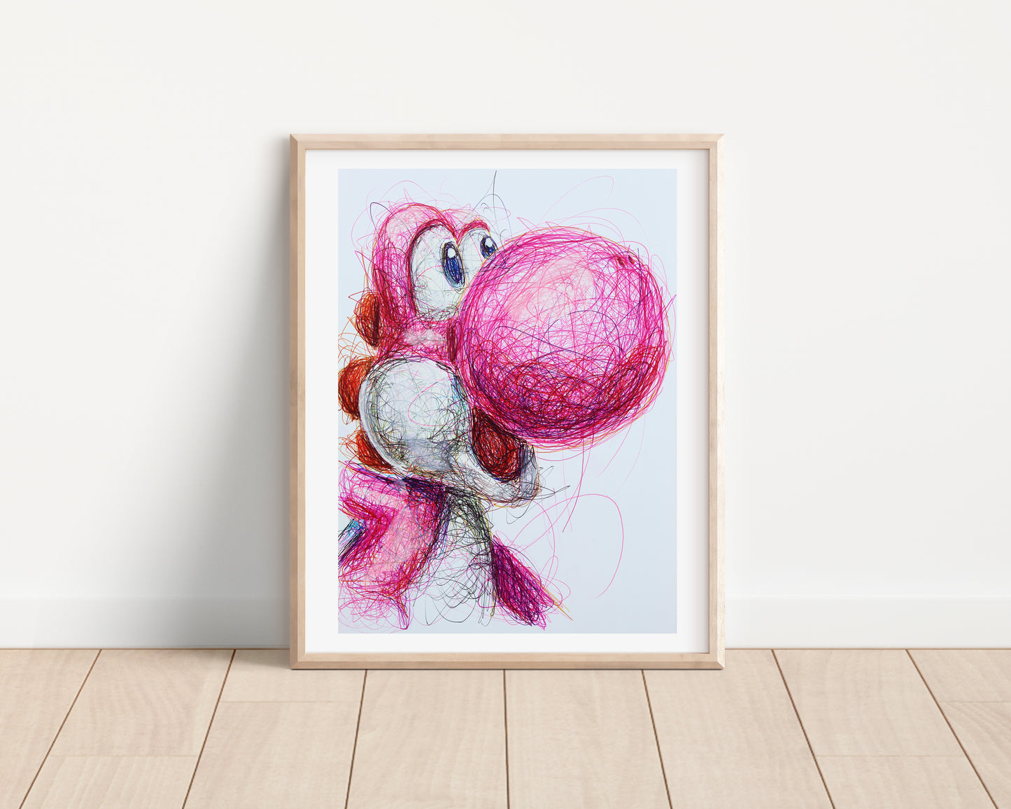 Magenta Yoshi Ballpoint Pen Print