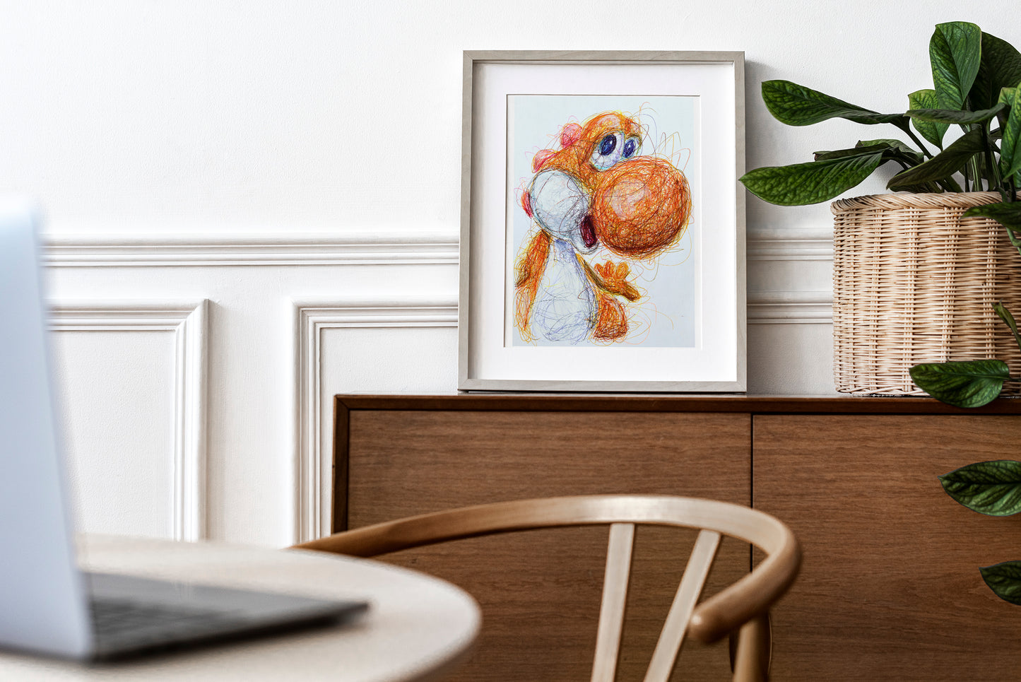 Orange Yoshi Ballpoint Pen Print