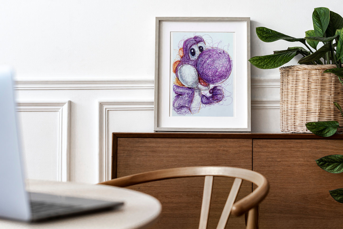 Purple Yoshi Ballpoint Pen Print