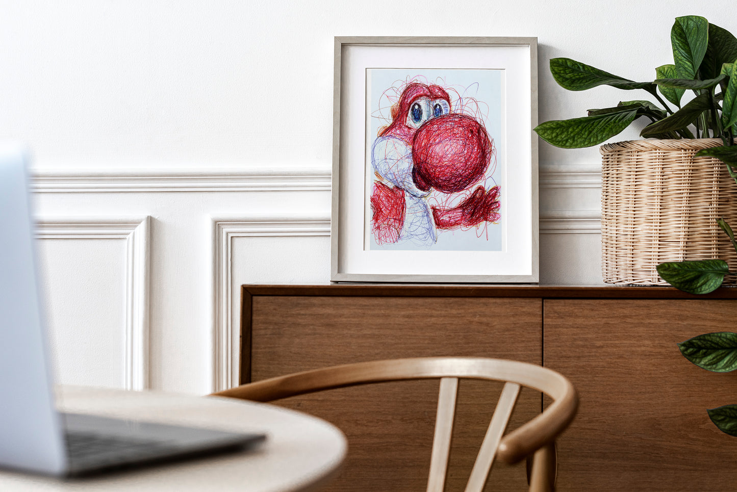 Red Yoshi Ballpoint Pen Print