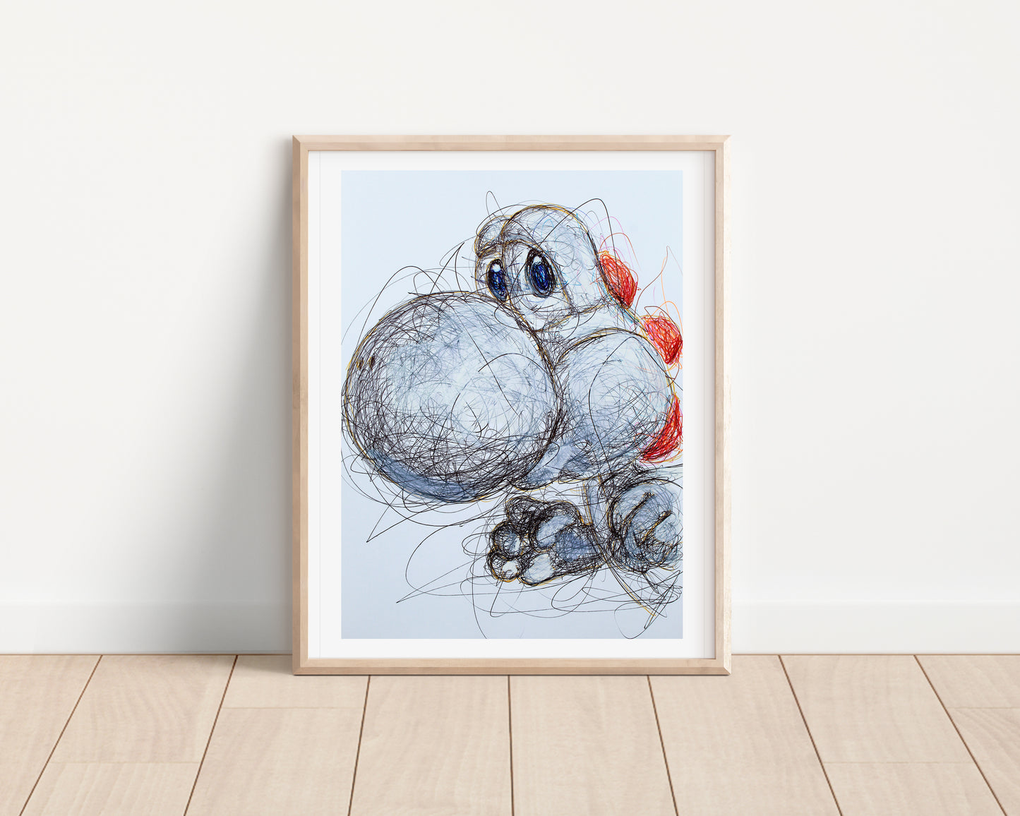 White Yoshi Ballpoint Pen Print