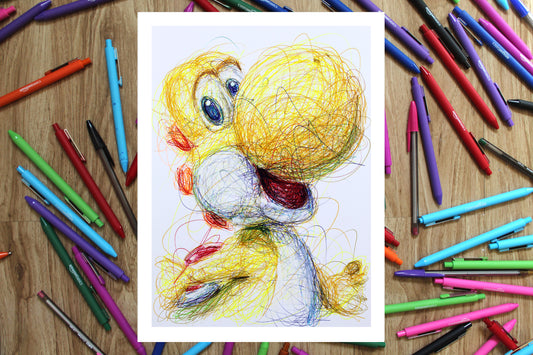 Yellow Yoshi Ballpoint Pen Print