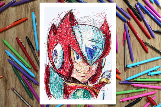 Zero (Megaman X) Ballpoint Pen Print