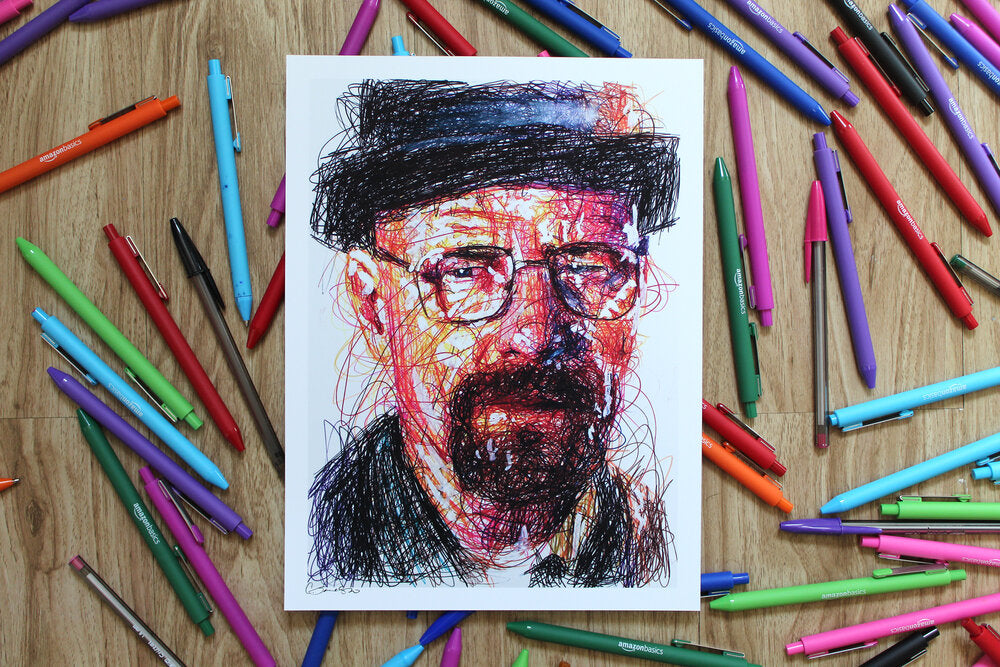 Heisenberg Ballpoint Pen Scribble Art Print-Cody James by Cody