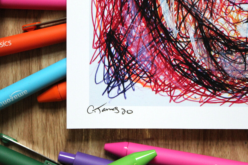 Tetsuo Ballpoint Pen Scribble Art Print-Cody James by Cody