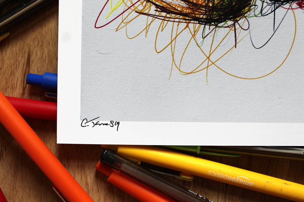 Amy Rose Ballpoint Pen Scribble Art Print-Cody James by Cody