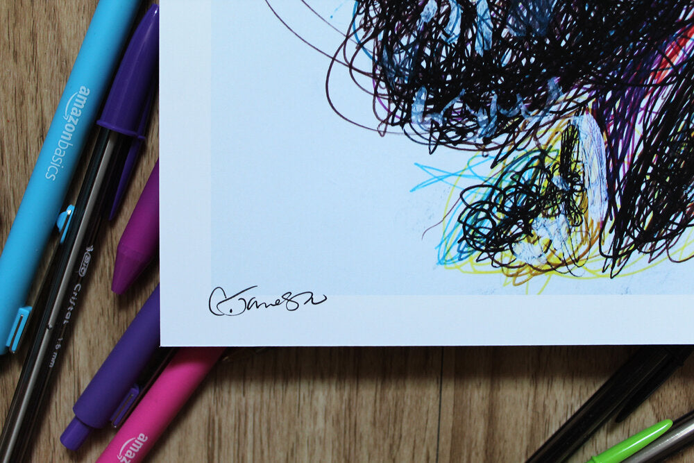 Aquaman Ballpoint Pen Scribble Art Print-Cody James by Cody