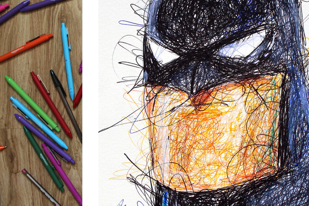 Scribble Color Pen Portraits  Ink pen art, Pen art drawings, Ballpoint pen  art