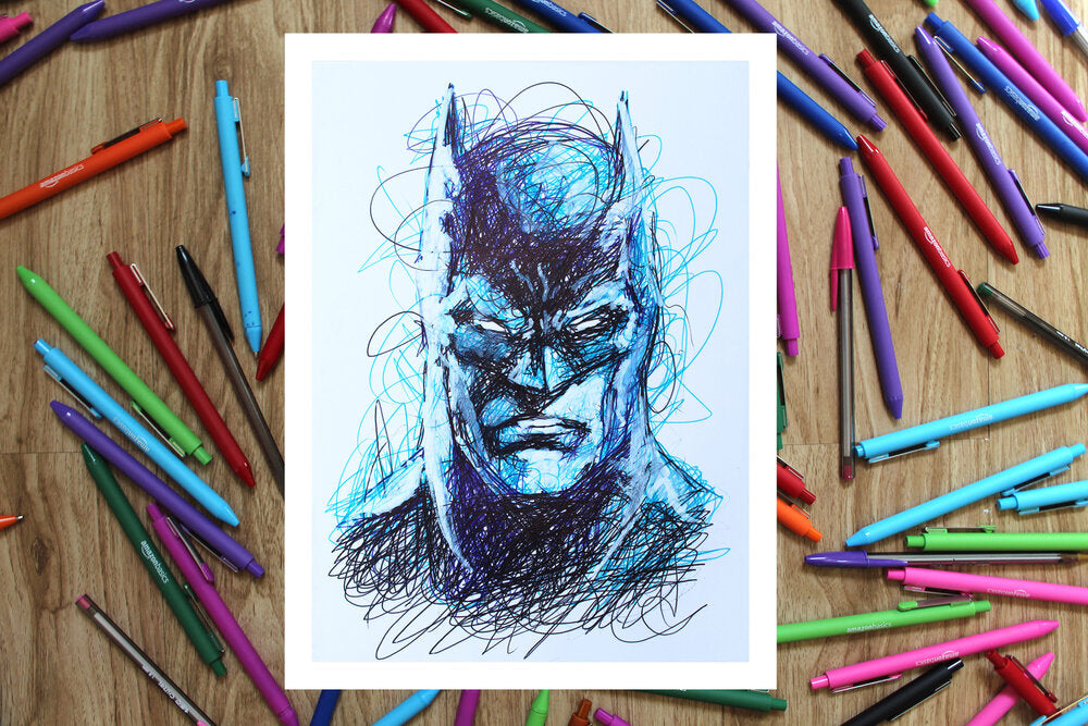 Justice League Ballpoint Pen Art Print Set-Cody James by Cody