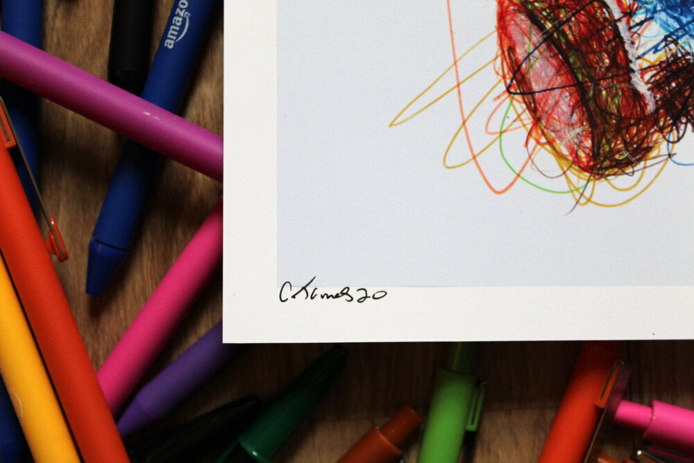 Bob-Omb Ballpoint Pen Scribble Art Print-Cody James by Cody