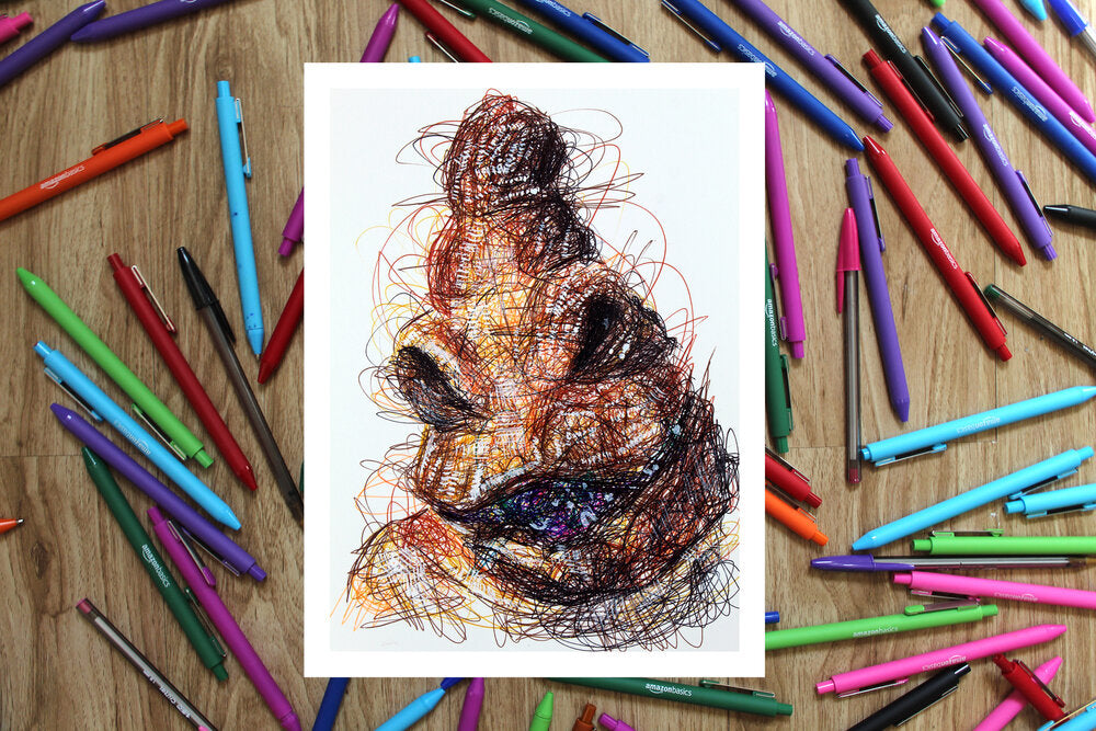 Nightmare Before Xmas Ballpoint Pen Art Print Set-Cody James by Cody