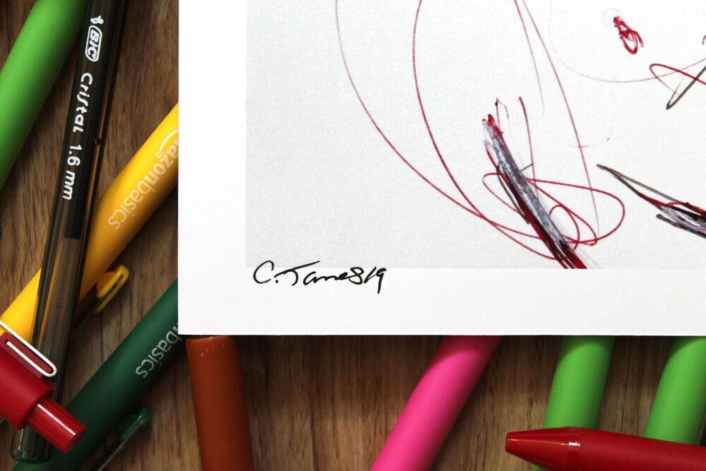 Carnage Ballpoint Pen Scribble Art Print-Cody James by Cody
