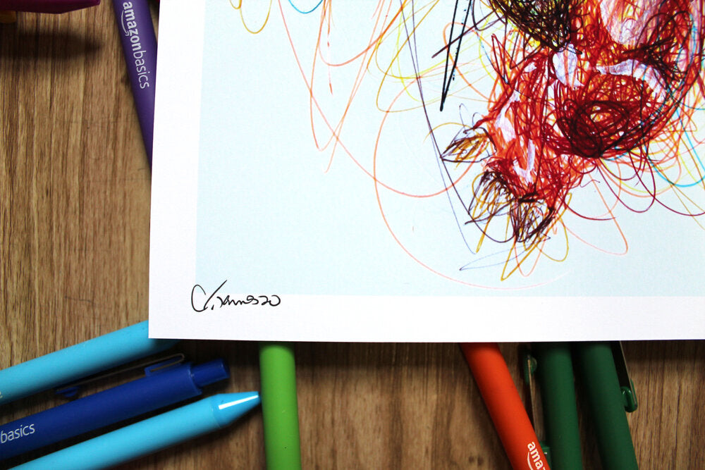 Charizard Ballpoint Pen Scribble Art Print-Cody James by Cody