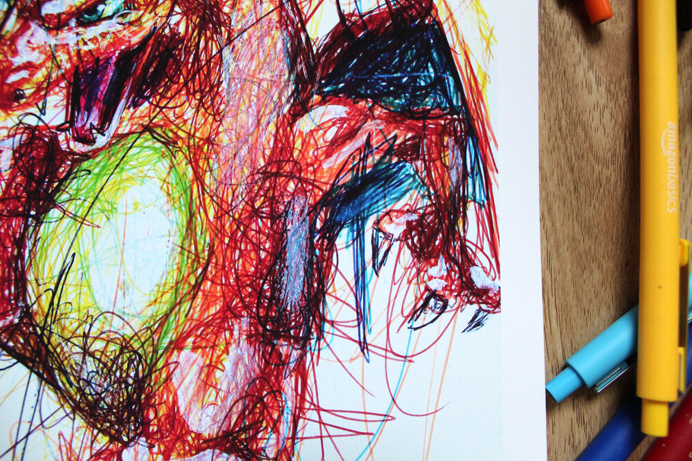 Charizard Ballpoint Pen Scribble Art Print-Cody James by Cody