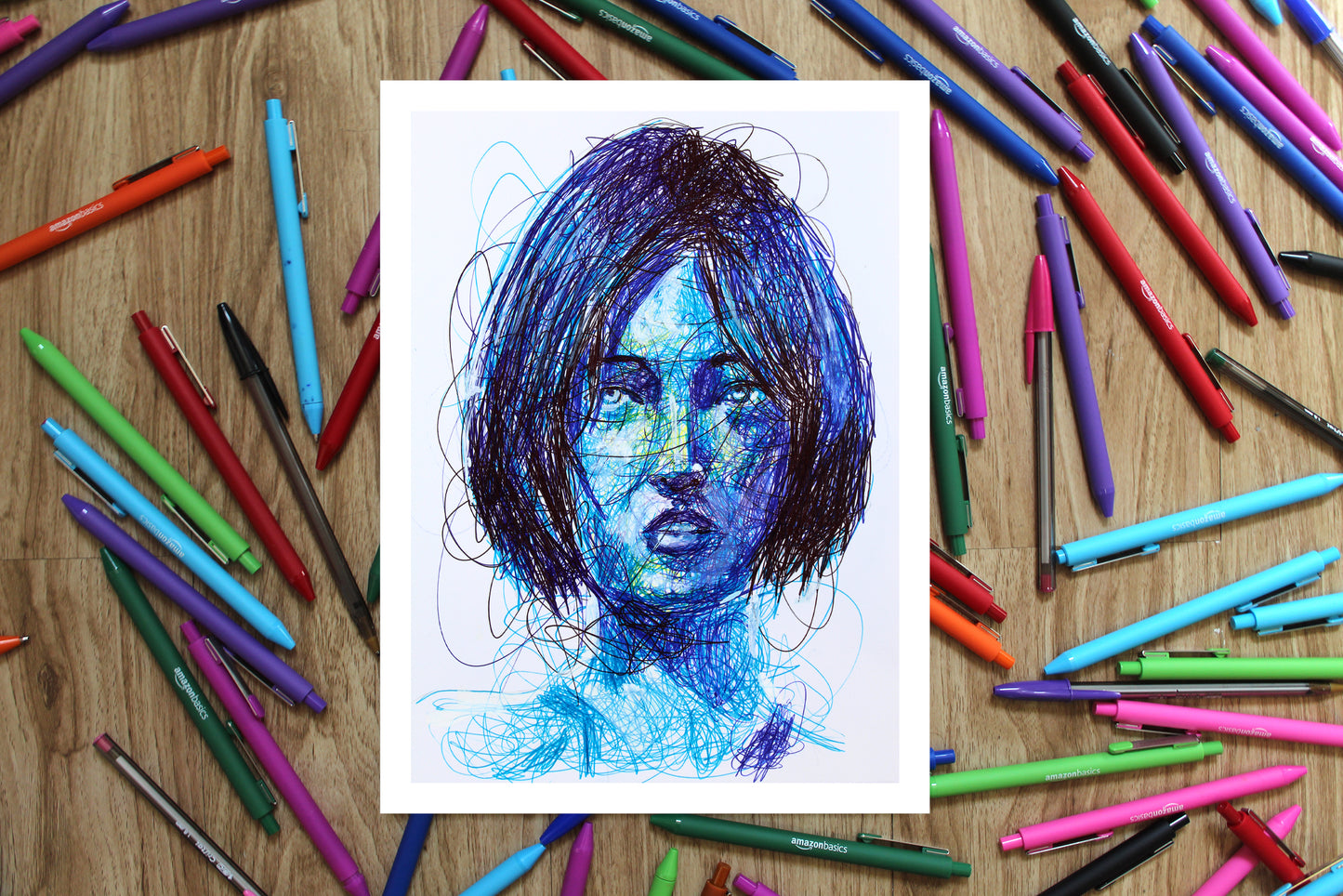 Cortana Ballpoint Pen Scribble Art Print