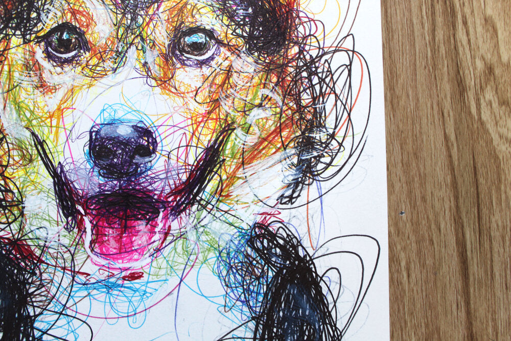 Custom Ballpoint Pen Pet Portrait Drawing-Cody James by Cody