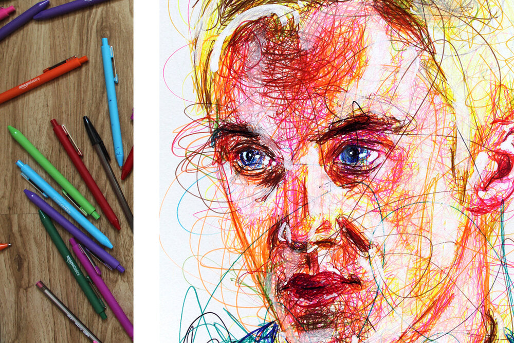 Draco Malfoy Ballpoint Pen Scribble Art Print-Cody James by Cody