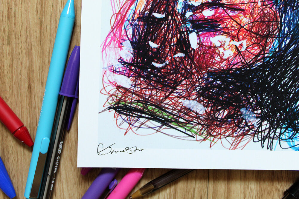 Gambit Ballpoint Pen Scribble Art Print-Cody James by Cody