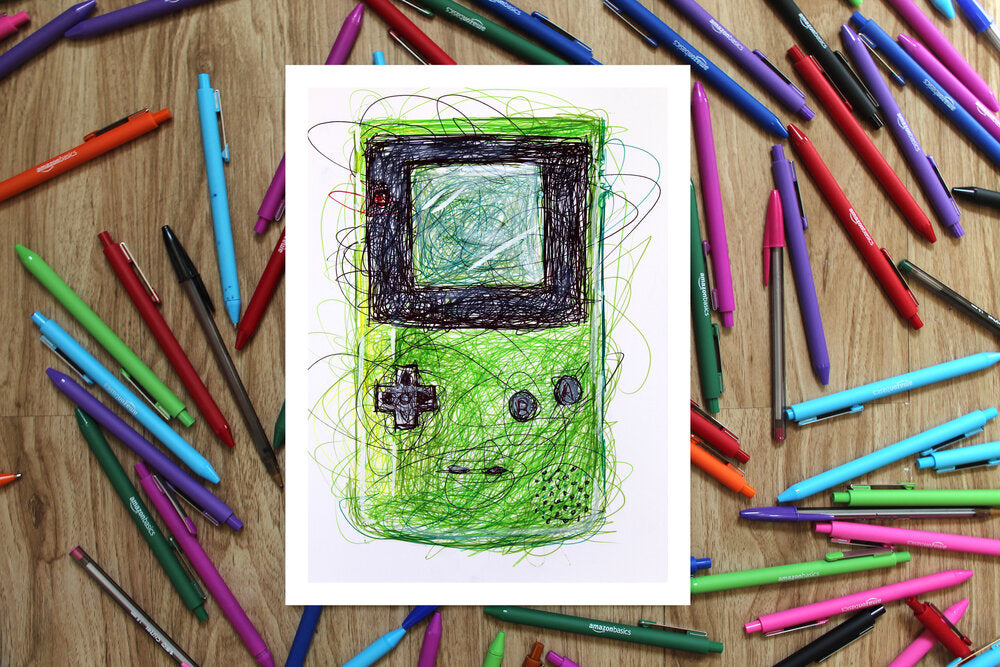 Colored Gameboys Complete Ballpoint Pen Art Print Set-Cody James by Cody