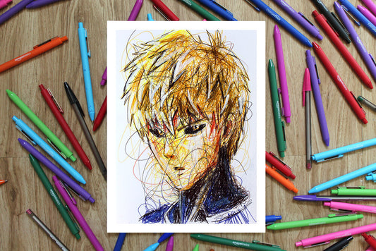 Genos Ballpoint Pen Scribble Art Print-Cody James by Cody