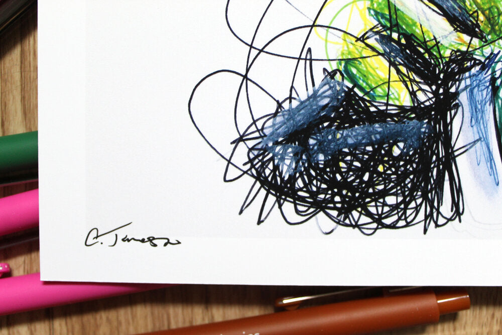 Gex Ballpoint Pen Scribble Art Print-Cody James by Cody