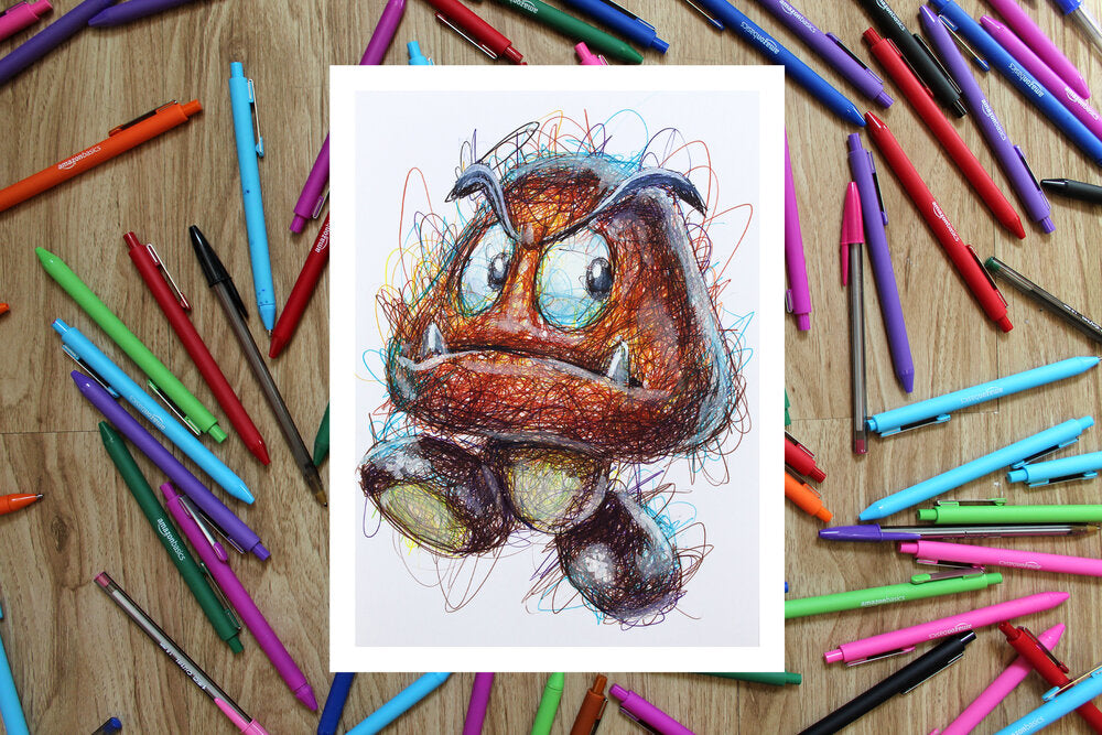 Super Mario Henchman Ballpoint Pen Art Print Set-Cody James by Cody