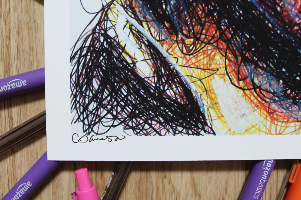 Han Solo Ballpoint Pen Scribble Art Print-Cody James by Cody
