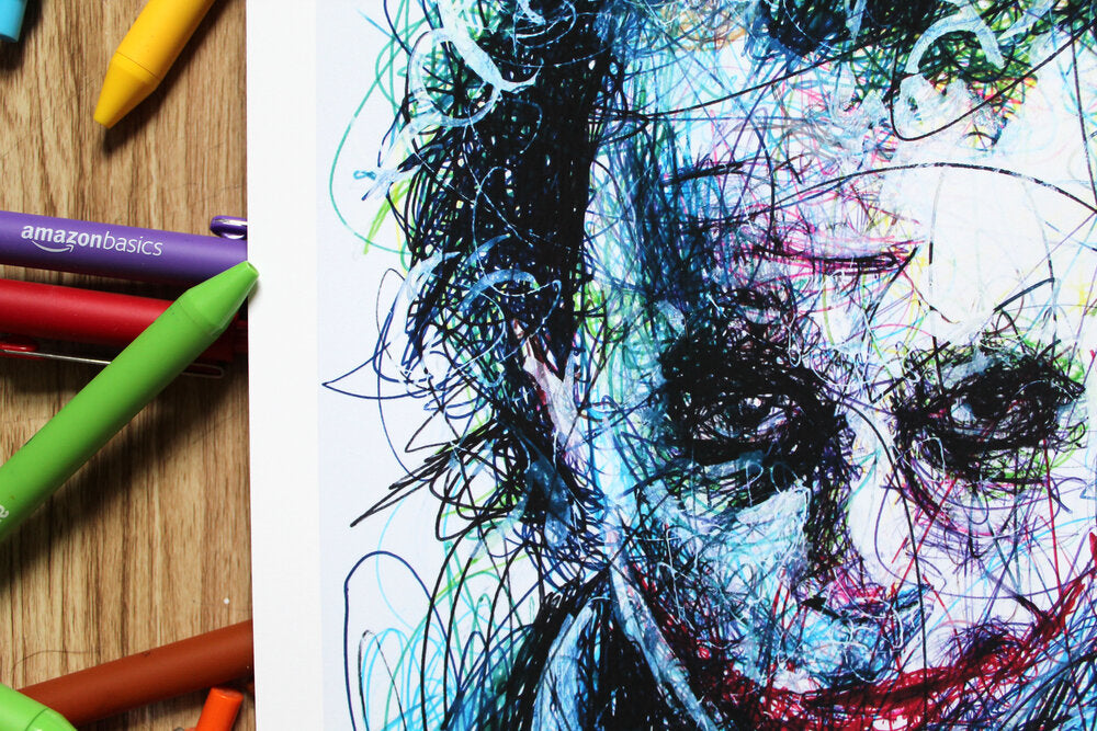Heath Ledger Ballpoint Pen Scribble Art Print-Cody James by Cody