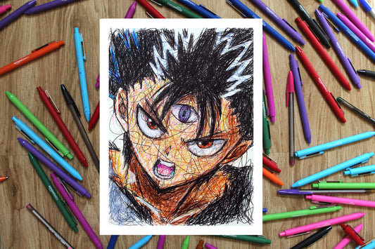 Hiei Ballpoint Pen Art Print