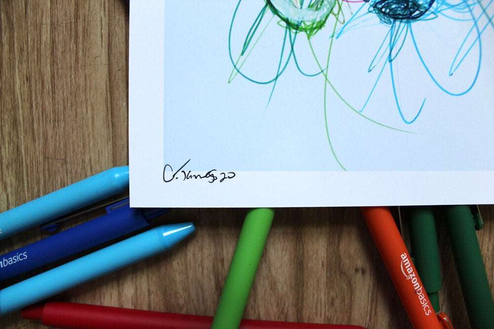 Ivysaur Ballpoint Pen Scribble Art Print-Cody James by Cody
