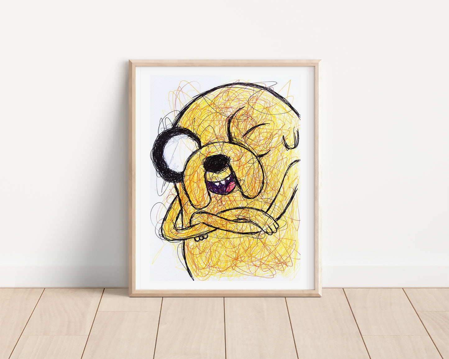 Jake the Dog Ballpoint Pen Scribble Art Print