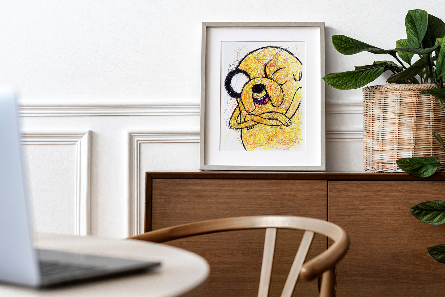 Jake the Dog Ballpoint Pen Scribble Art Print