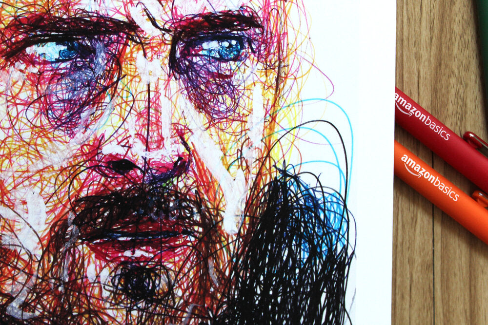 Jesse Pinkman Ballpoint Pen Scribble Art Print-Cody James by Cody