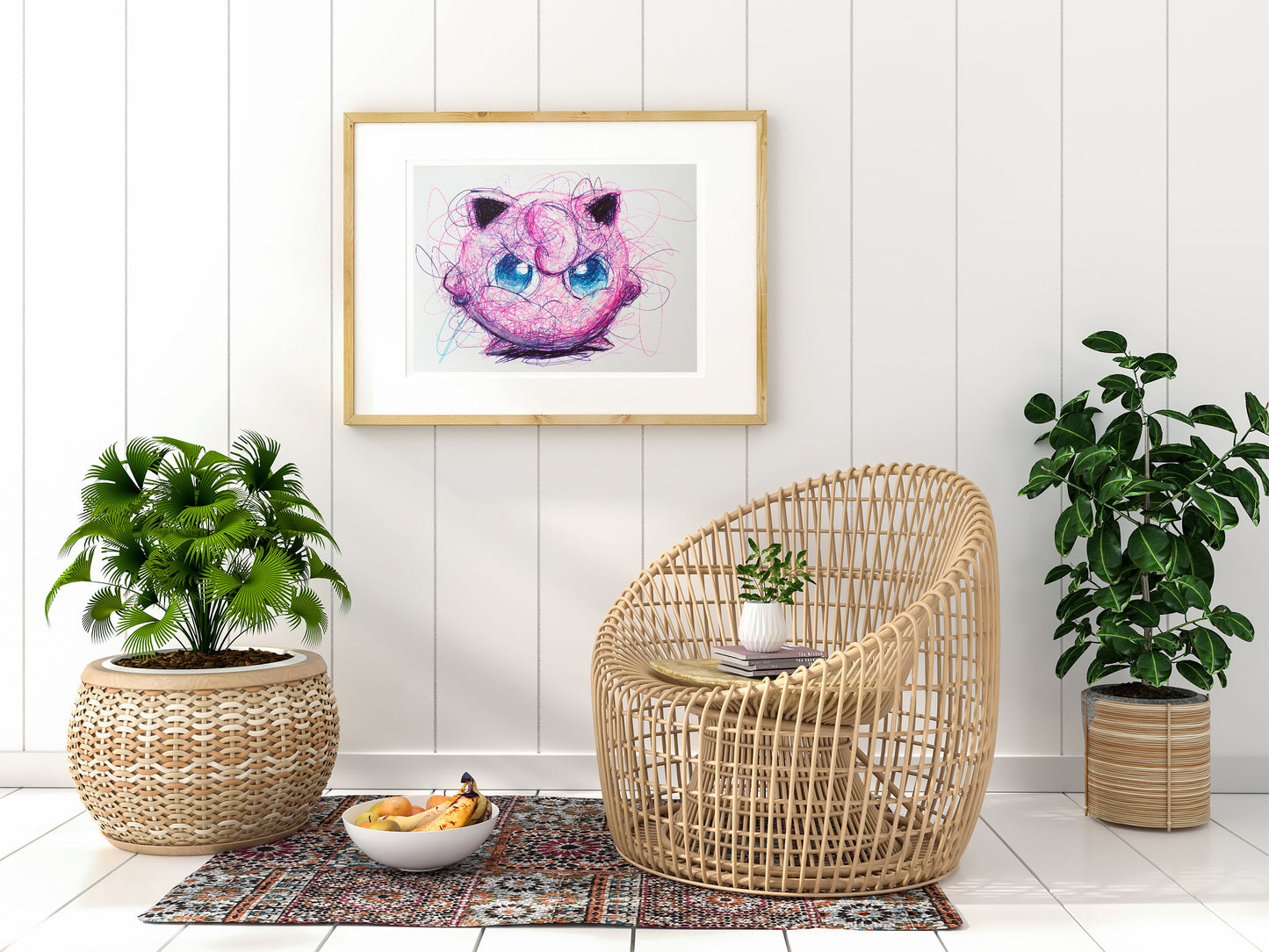 Jiggly Puff Ballpoint Pen Scribble Art Print