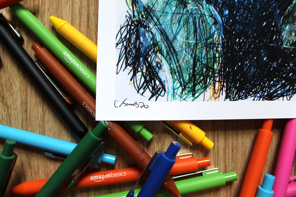 Kakashi Ballpoint Pen Scribble Art Print-Cody James by Cody