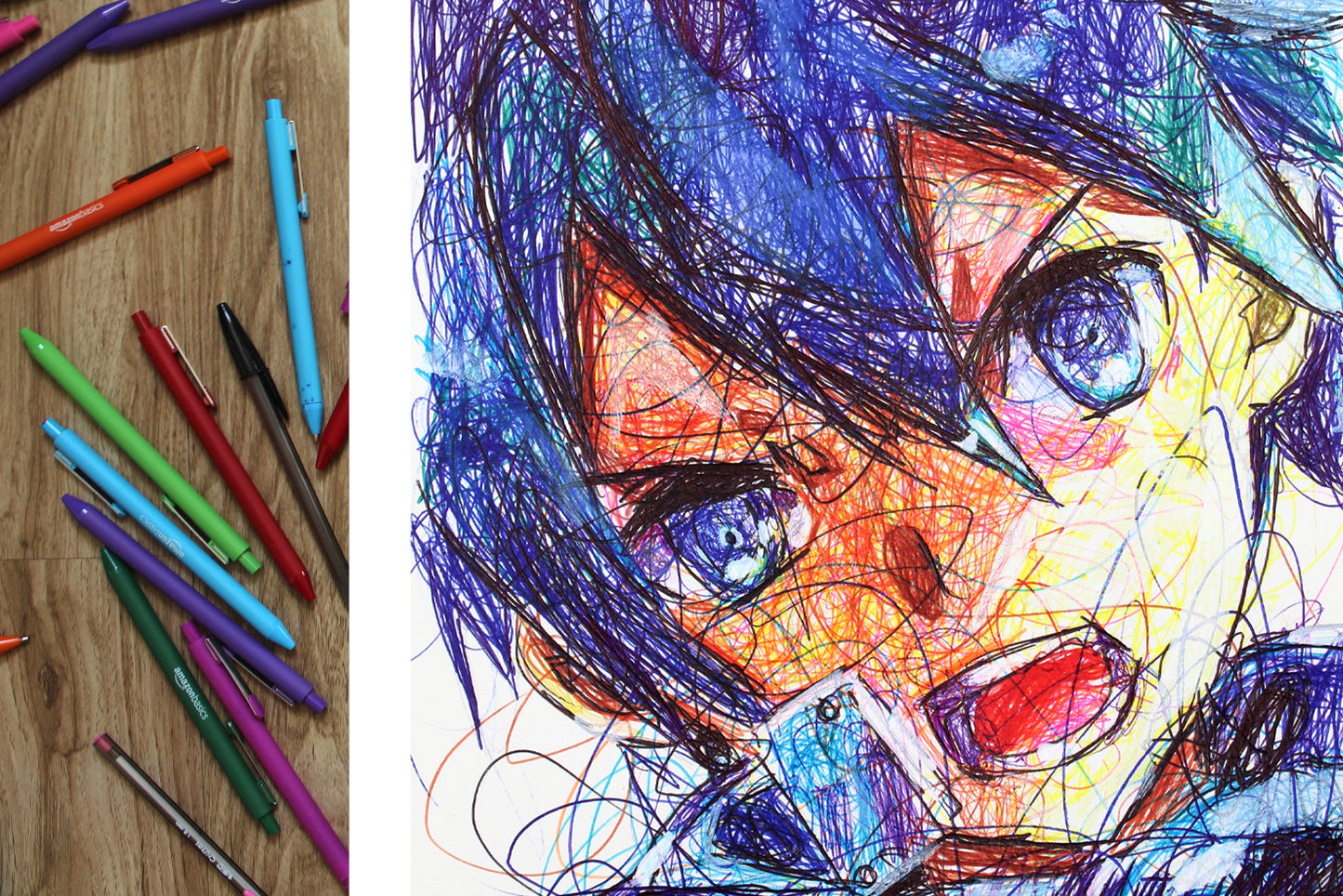 Kazuto Kirigaya Ballpoint Pen Scribble Art Print-Cody James by Cody